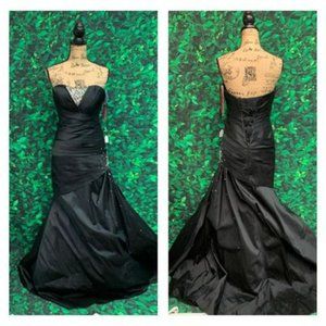 NWT Black Long Strapless BallGown